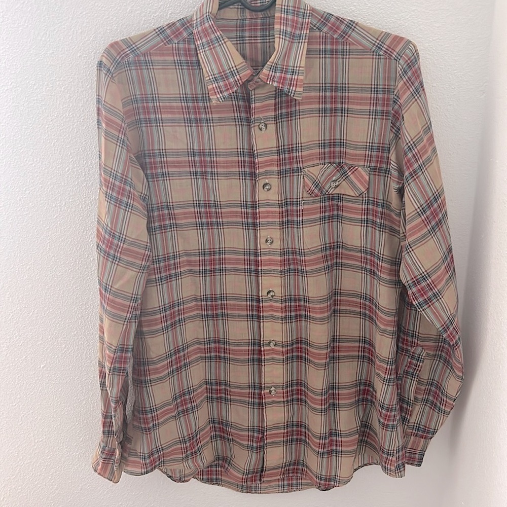 Vintage Plaid Western Button-Down Shirt Men’s Medium